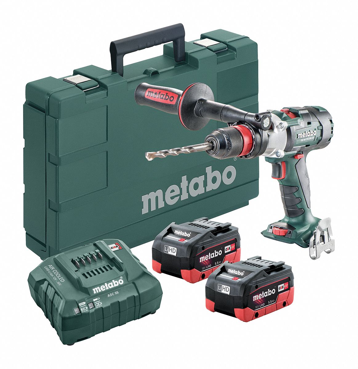 METABO 1/2 in Cordless Hammer Drill/Driver Kit, 18.0 V Voltage, Battery