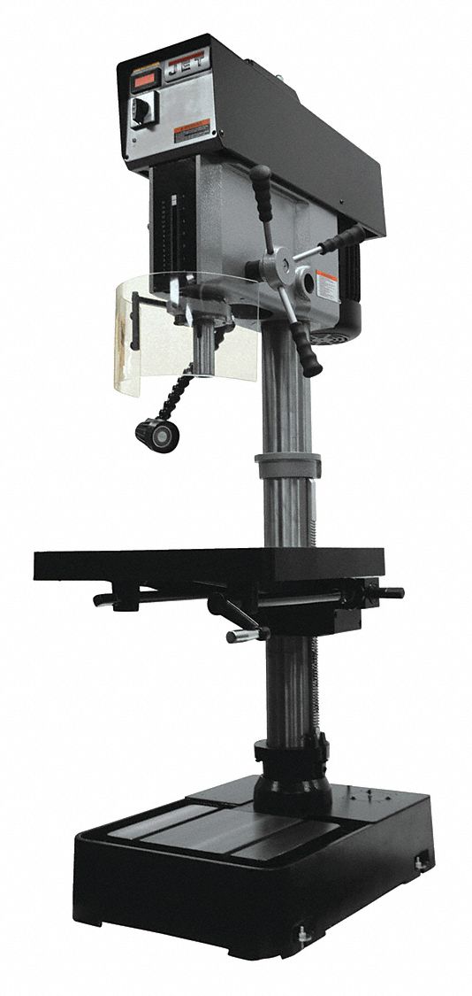 JET 2 hp Motor HP Floor Drill Press, Belt Drive Type, 20 in Swing, 115/