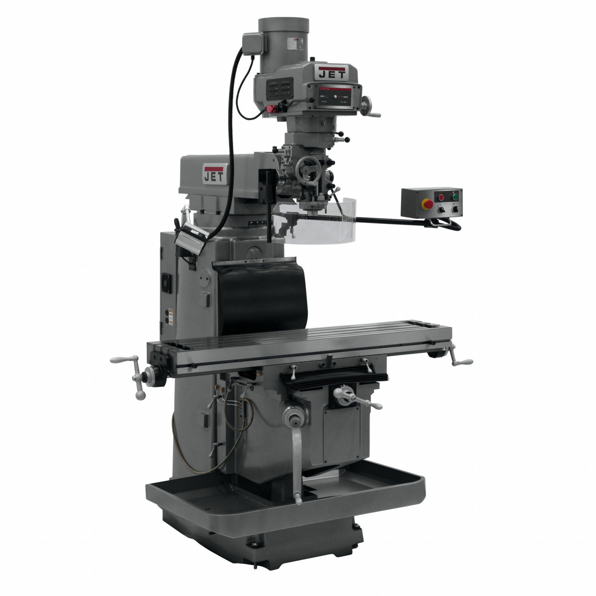 JET Knee/Column Milling Machine: 12 in Table Lg, 54 in Table Wd, 925 lb ...