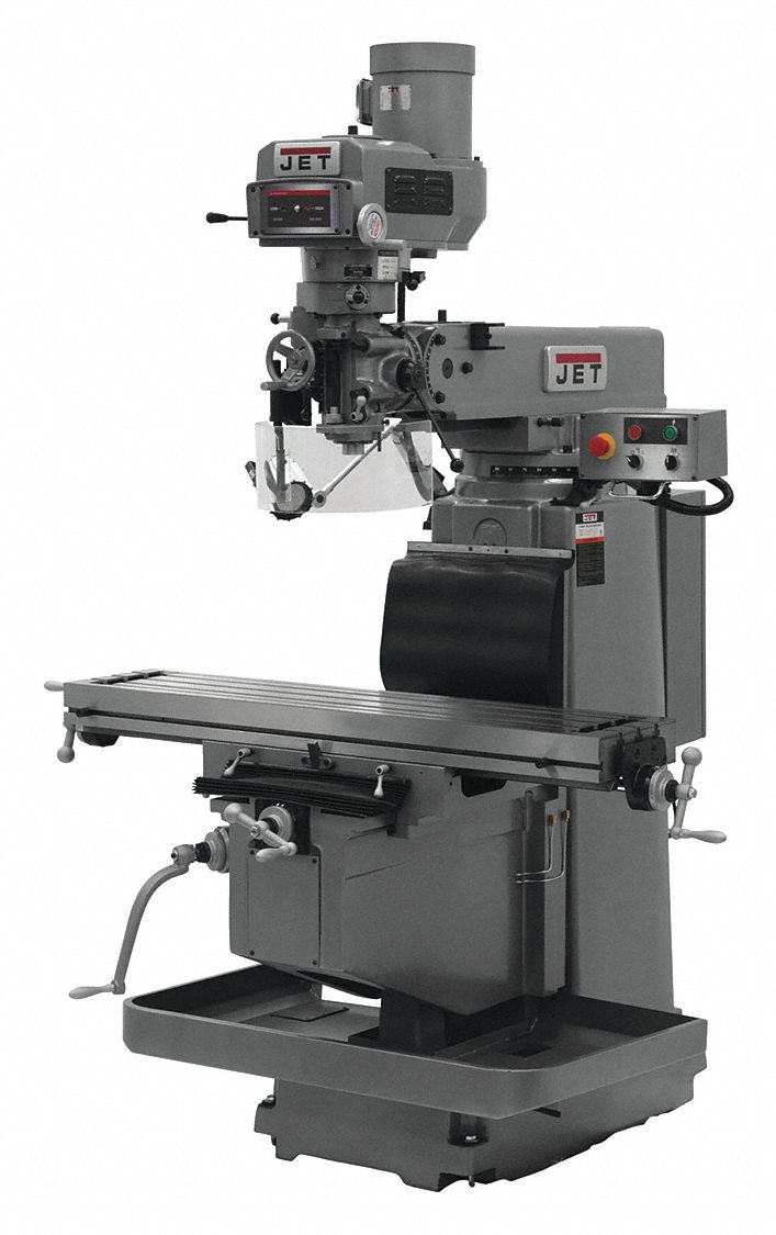 JET, 12 in Table Lg, 54 in Table Wd, Knee/Column Milling Machine ...