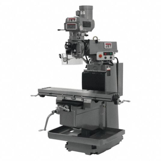 JET, 12 in Table Lg, 54 in Table Wd, Knee/Column Milling Machine ...