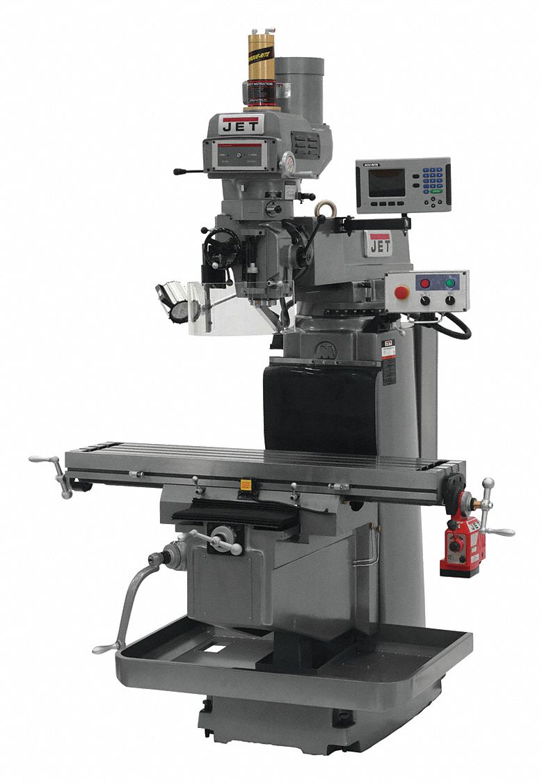 JET, 12 in Table Lg, 54 in Table Wd, Knee/Column Milling Machine ...