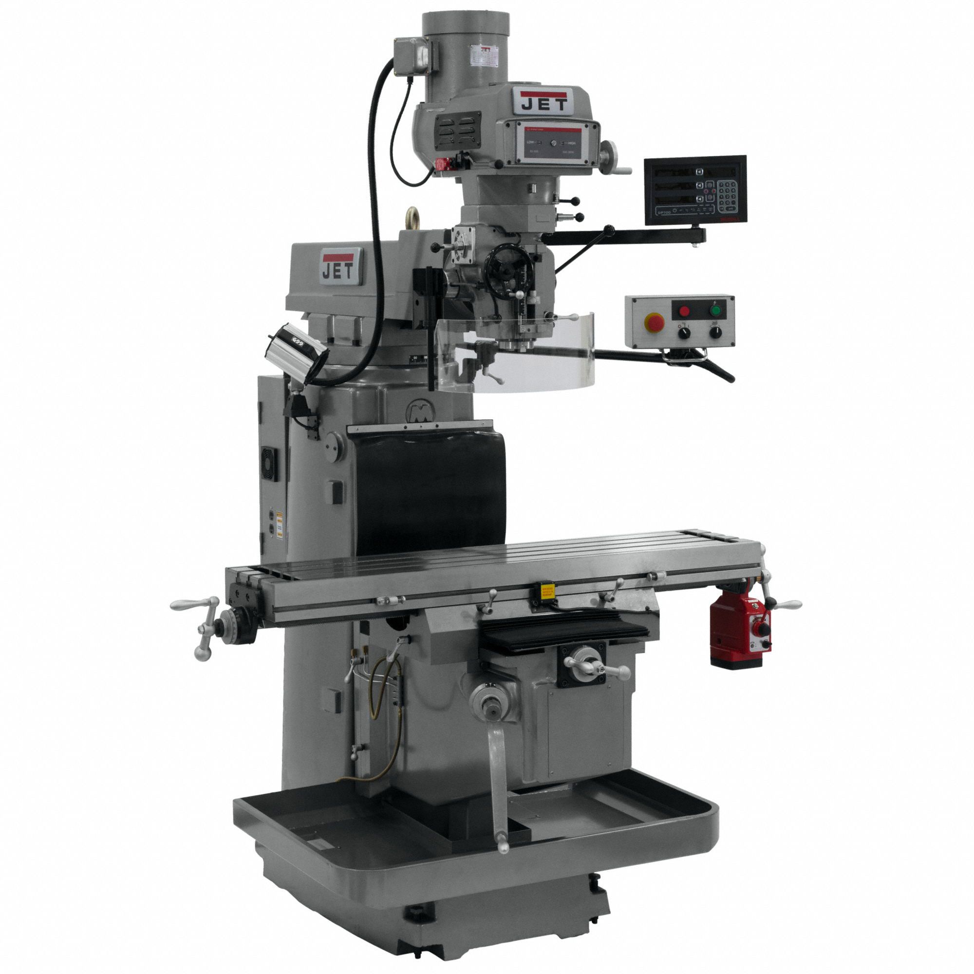 JET Knee/Column Milling Machine 12 in Table Lg, 54 in Table Wd, 925 lb Table Load Capacity, 5