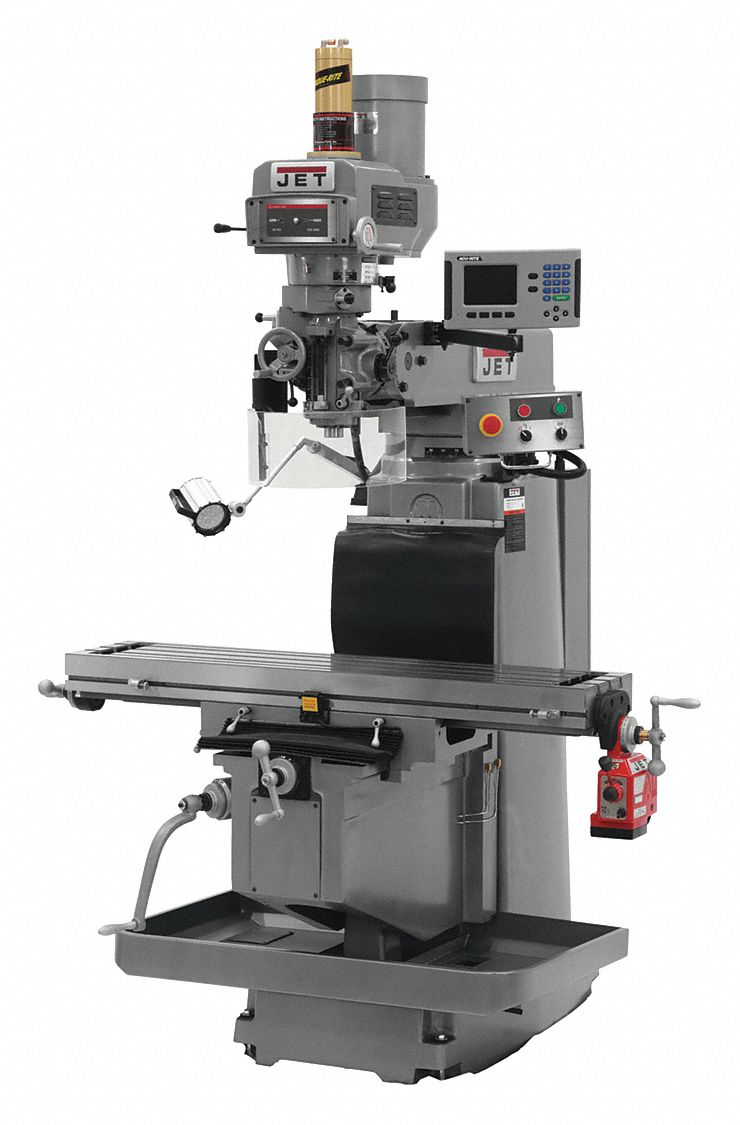 JET, 12 in Table Lg, 54 in Table Wd, Knee/Column Milling Machine ...