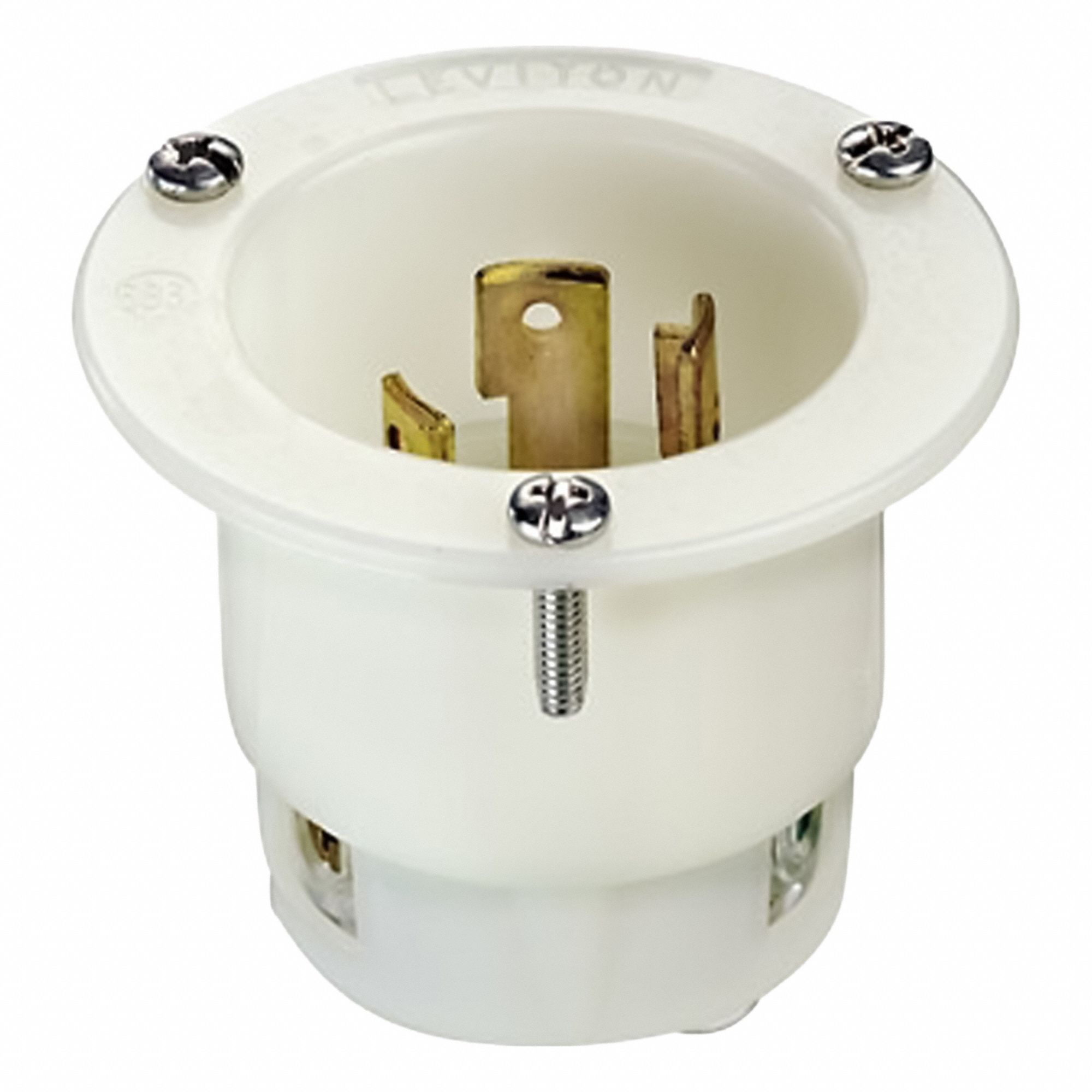 LEVITON, L6-30P, 30 A, Flanged Inlet Locking Receptacle - 879JW3|2625F ...