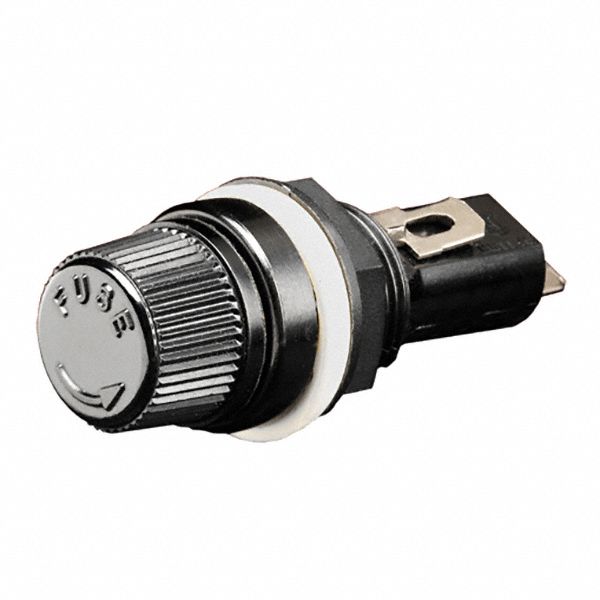 Panel Mount Fuse Holder: For Fuse Size 13/32 in x 1 5/16 in, 1 Pole, 15 A Max, 250 V AC