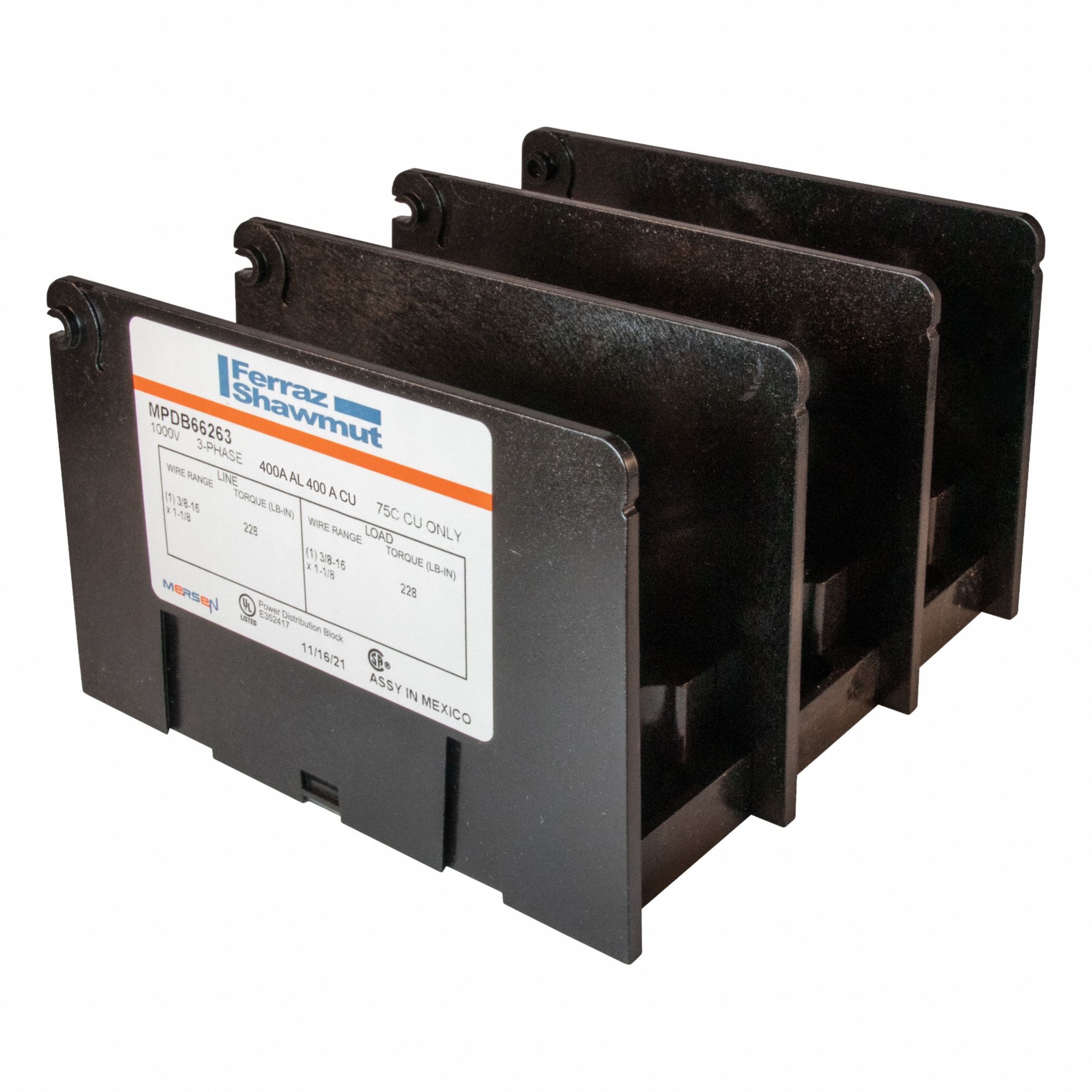 PowerDistributionBlock, 400A, 1000V, 3Poles