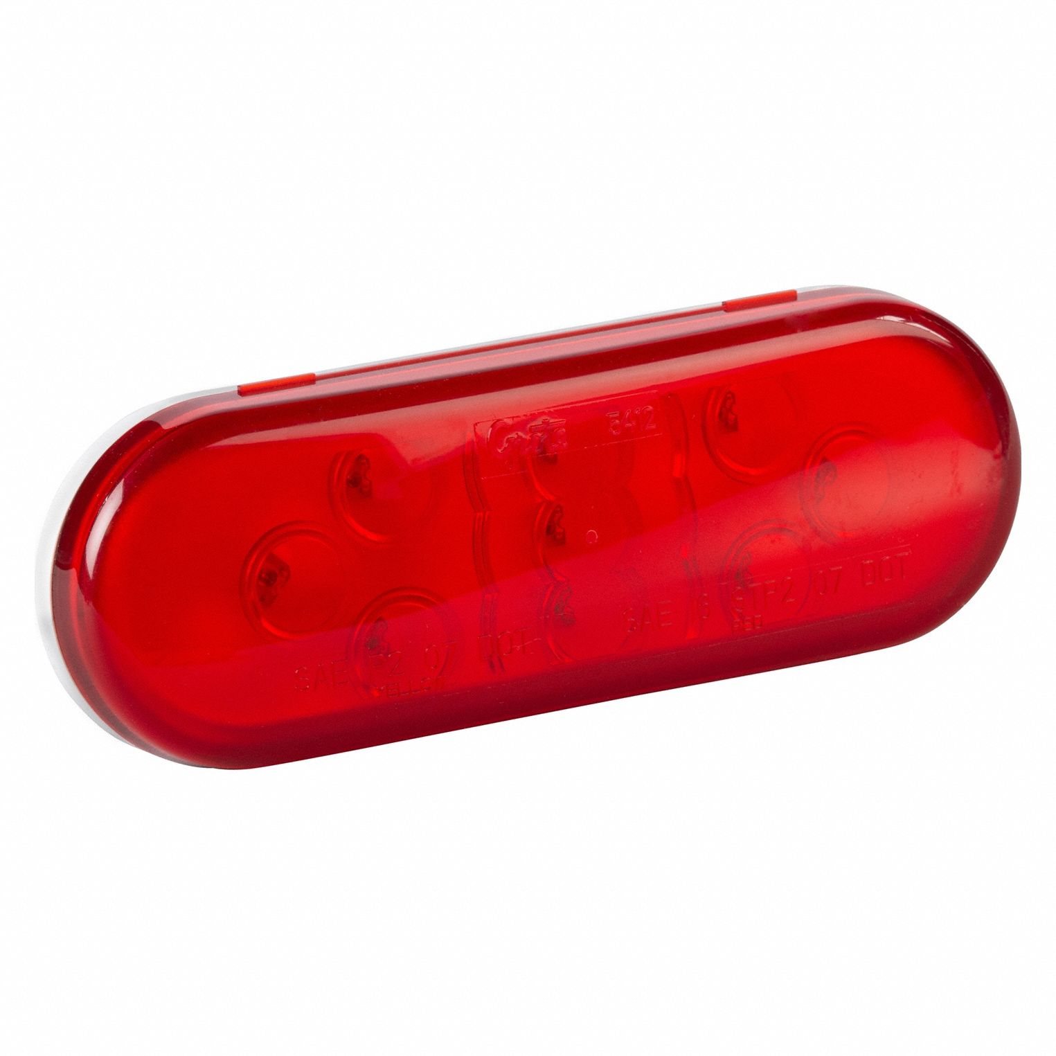Stop/Turn/Tail Light: LED, Stop Light, Red, Oval, 2 5/16 in Overall Ht, 6 1/2 in Overall Wd