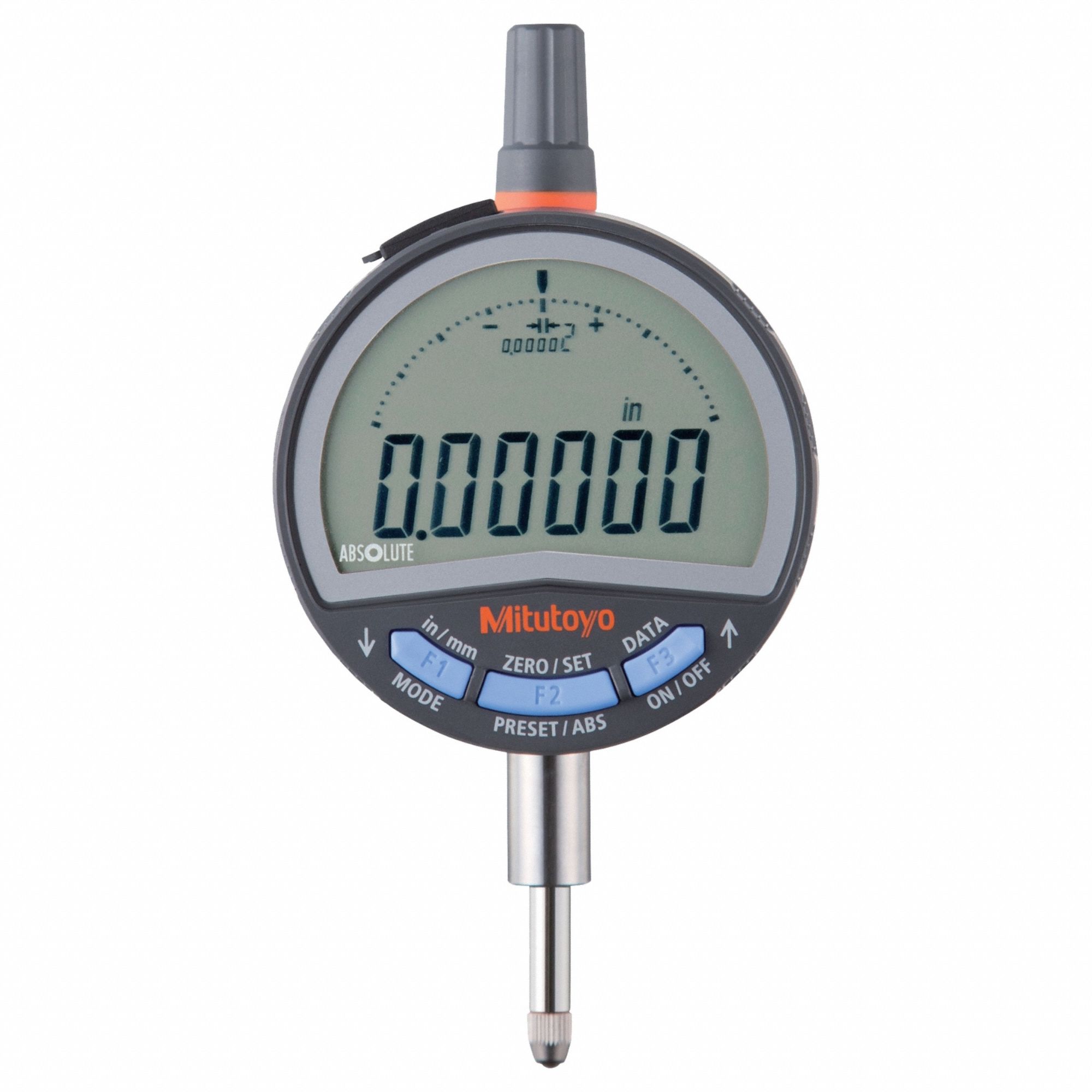 Digital Indicator: 0 in to 0.5 in /0 mm to 12.7 mm, Inch/Metric, +/- 0.0001 in Accuracy
