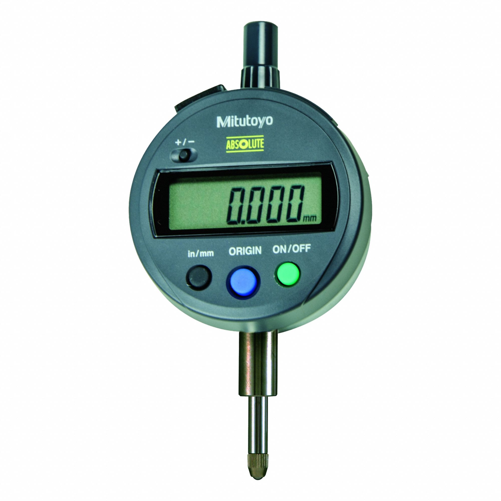 Calibrated Indicator: 0 in to 0.5 in /0 in to 12.7 mm, Inch/Metric, 0.0001 in Accuracy