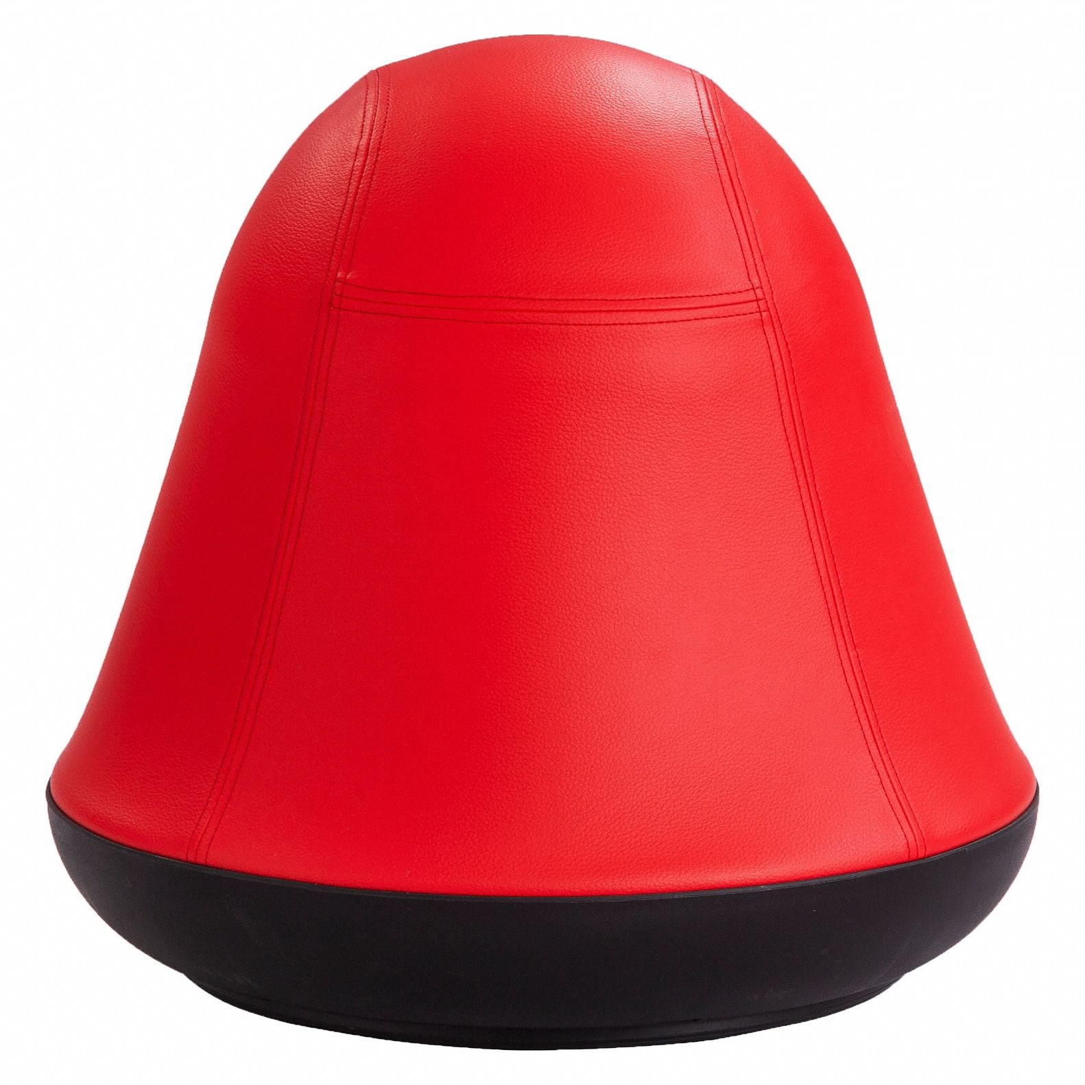 Ball Chair: 16 3/4 in Max Overall Ht, 17 in Overall Wd, Swivel, Red, 11 in Seat Wd