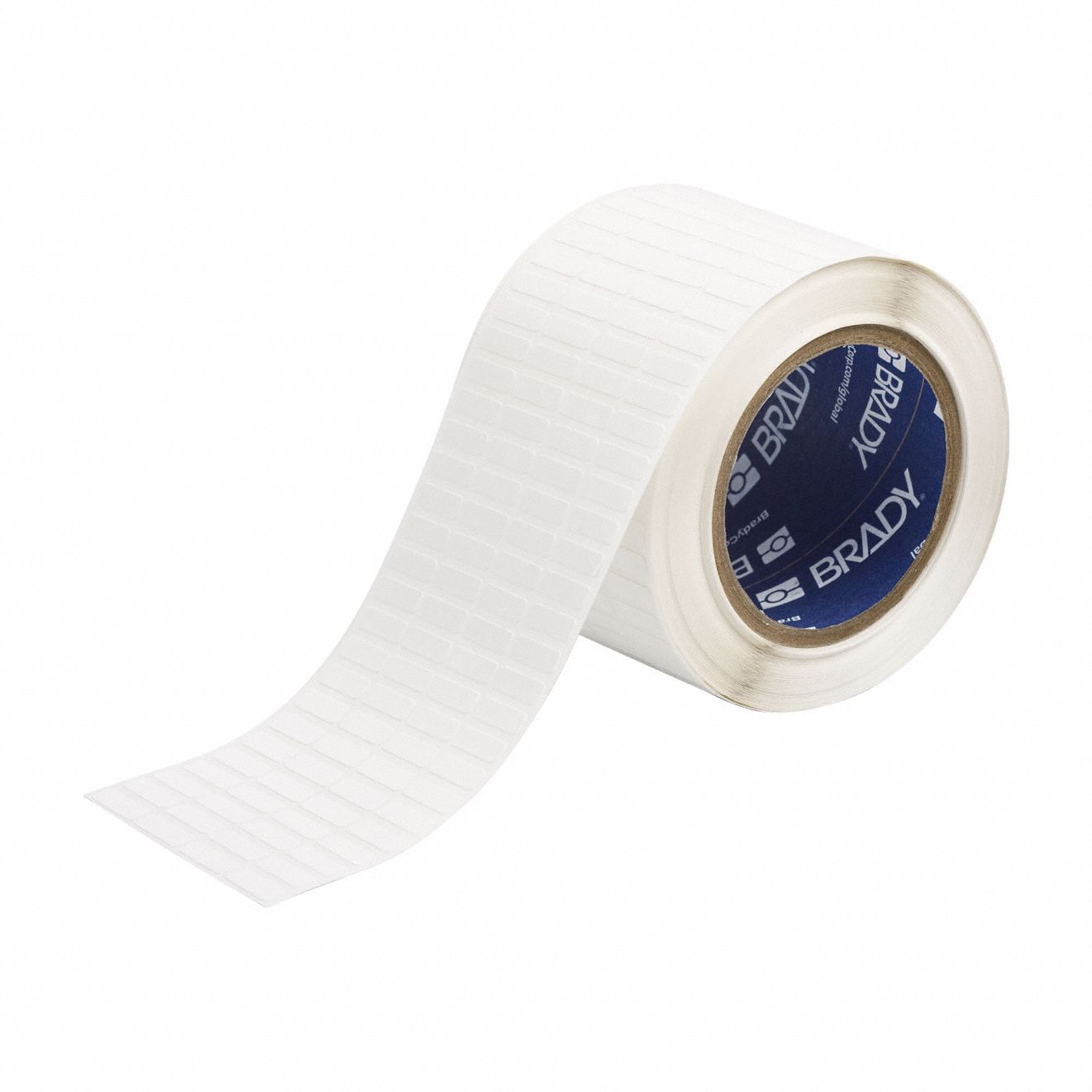 Pre-Cut Label Stock Roll: 1/4 in x 3/4 in, Rubber, Removable Adhesive, 10, 000 Labels, Removable