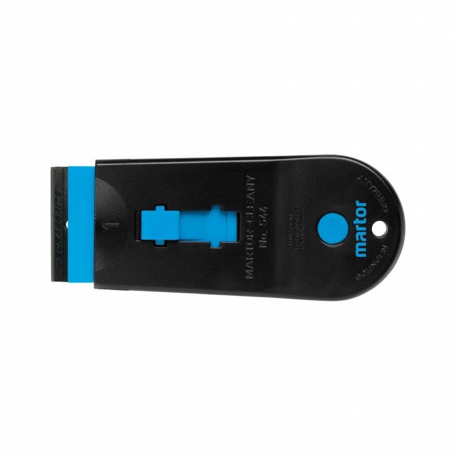 MARTOR Scraper: Bld. Mat. Plastic, Hdl. Mat. Plastic, Stiff, Square Bld. Shape, 4 1/4 in Overall Lg (MPN 545.08). Key specifications — attr1004902: MARTOR; attr1016211: 9935.00; attr1012057: Half; attr1014703: Plastic; attr1017570: Standard End; attr1029655: Straight; attr1034073: Bevel/ Offset.