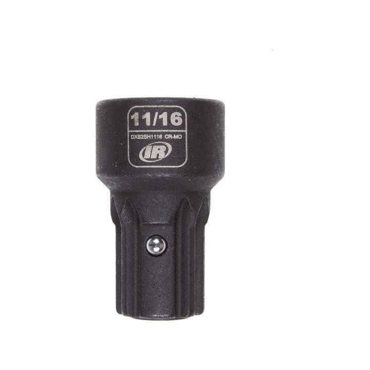 Impact Socket: SAE, 11/16 in Socket Size, 6-Point, Std, 1 9/16 in Overall Lg