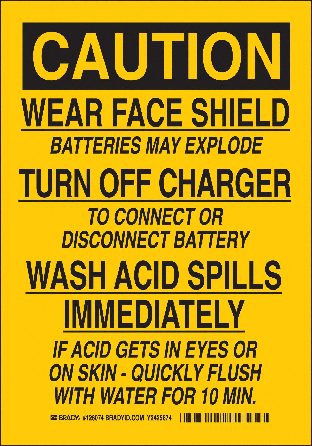 Sign Caution 14X10 Black/Yellow