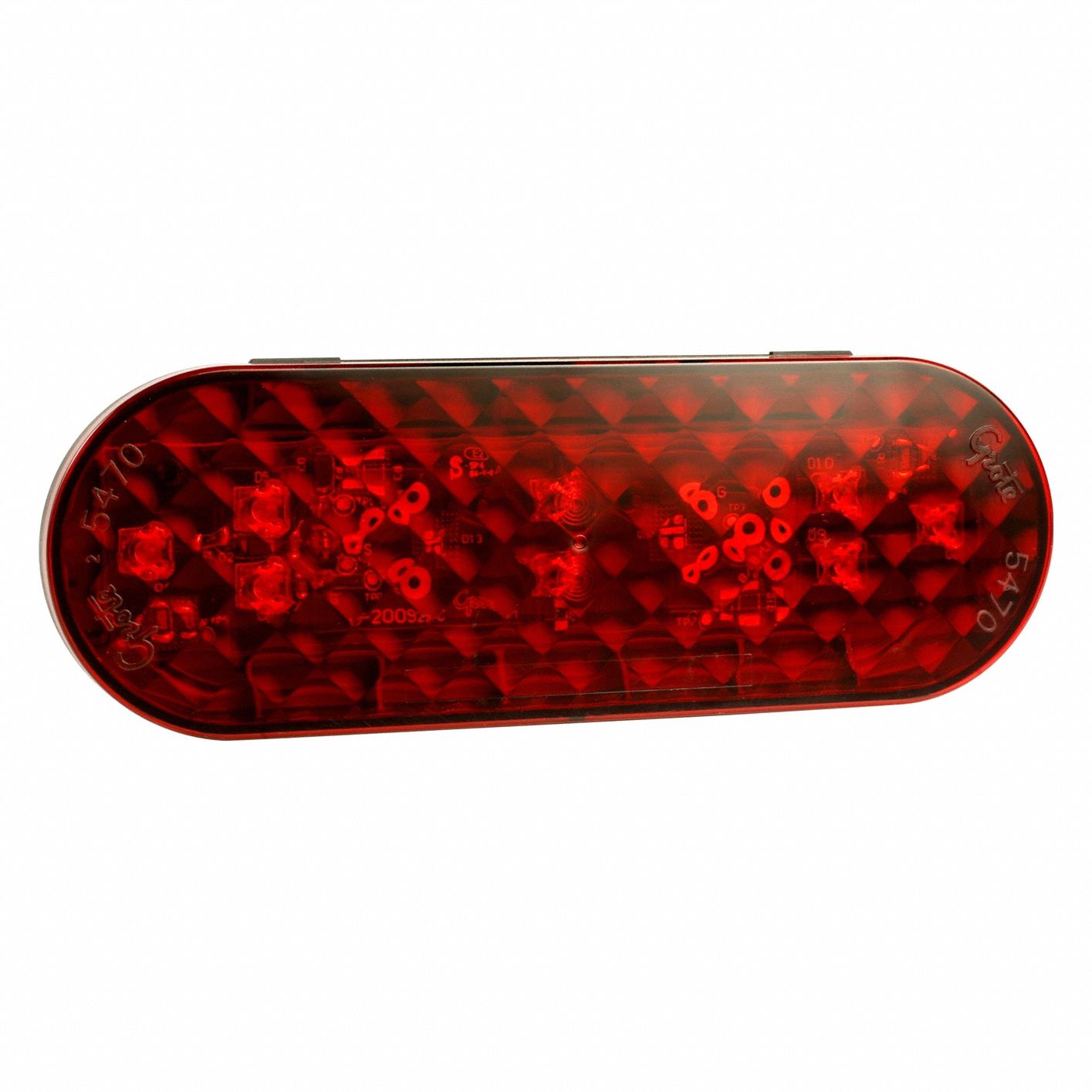 STOP/TURN/TAIL LIGHT, LED, STOP, TURN, AND TAIL COMBO LIGHT, CLEAR/RED, OVAL, HARDSHELL, GROTE