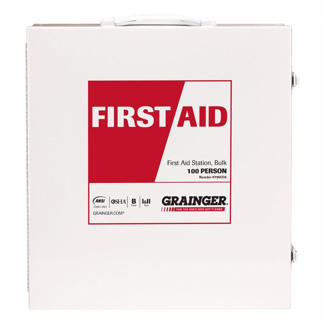 First Aid Kit and Housing: 687 Components, ANSI/ISEA Z308.1-2021, Type I/II, Class B