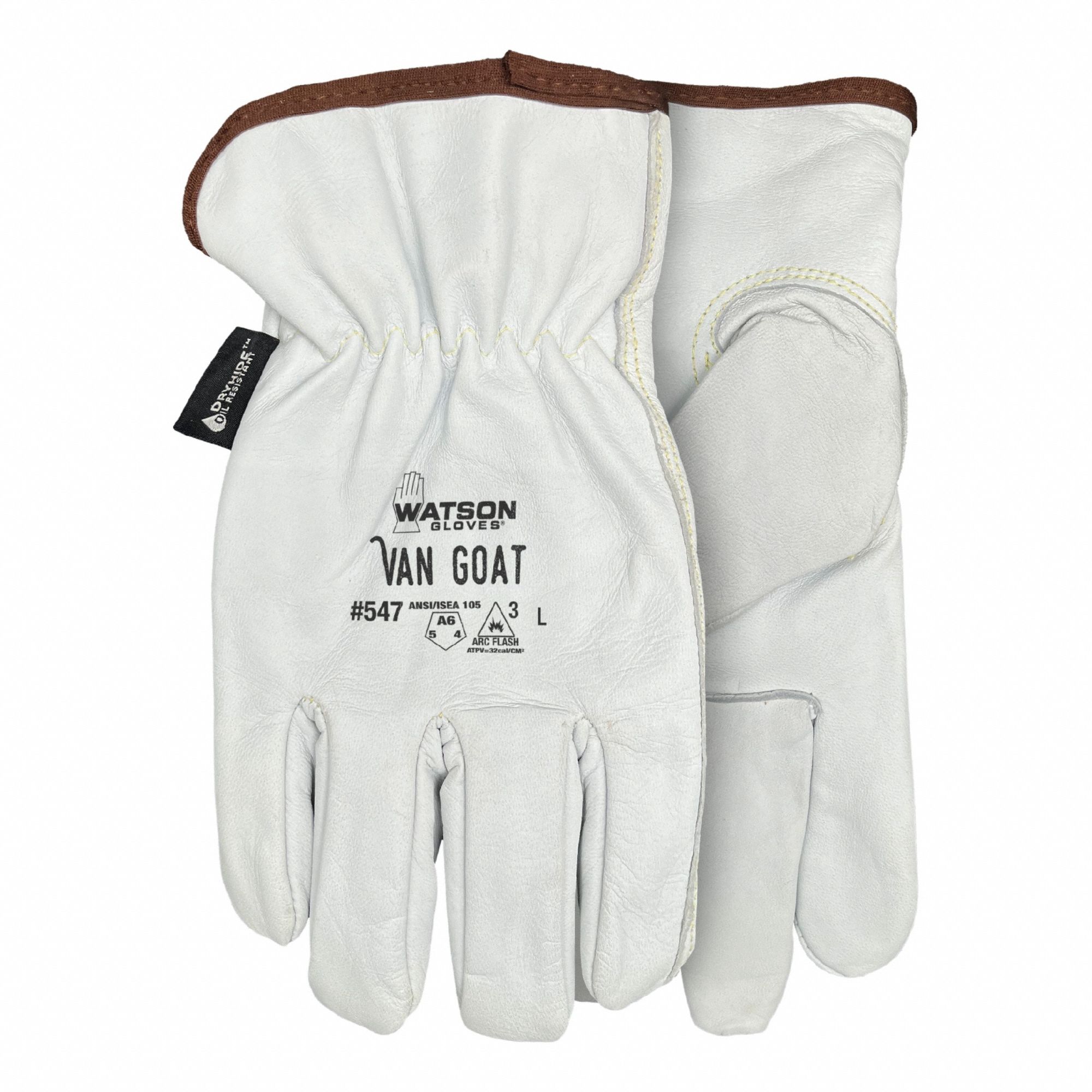 Leather Gloves: 2XL ( 13 ), Drivers Glove, Goatskin, Premium, ANSI Cut Level A6, 1 PR