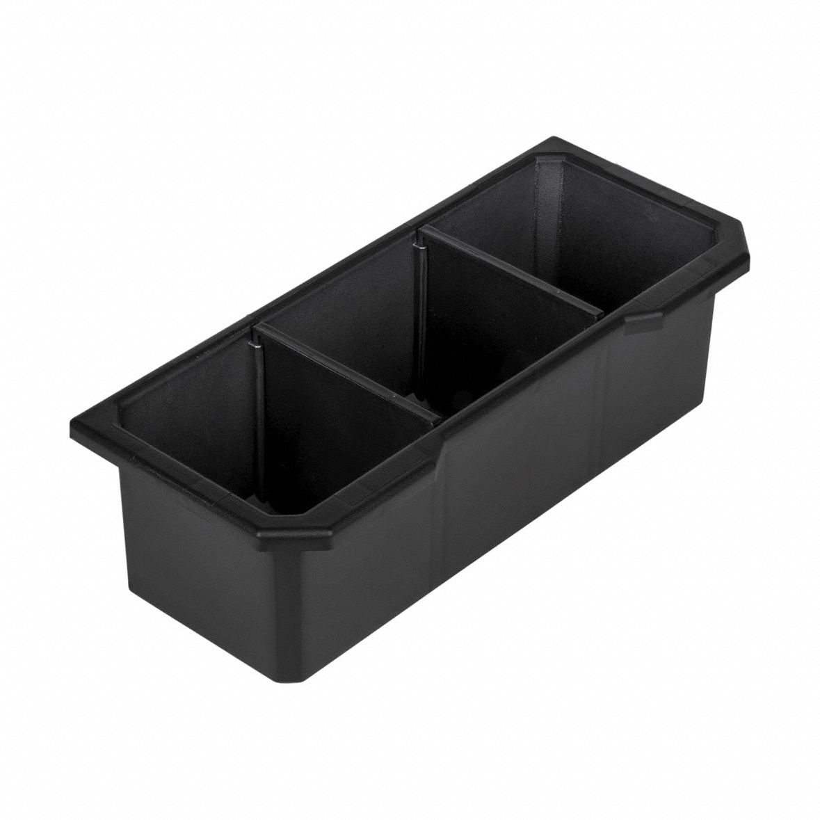 MODBox™ Bin for Small Toolbox: 5 5/8 in W x 4 3/16 in H x 13 5/16 in L, 2 Dividers, Gray