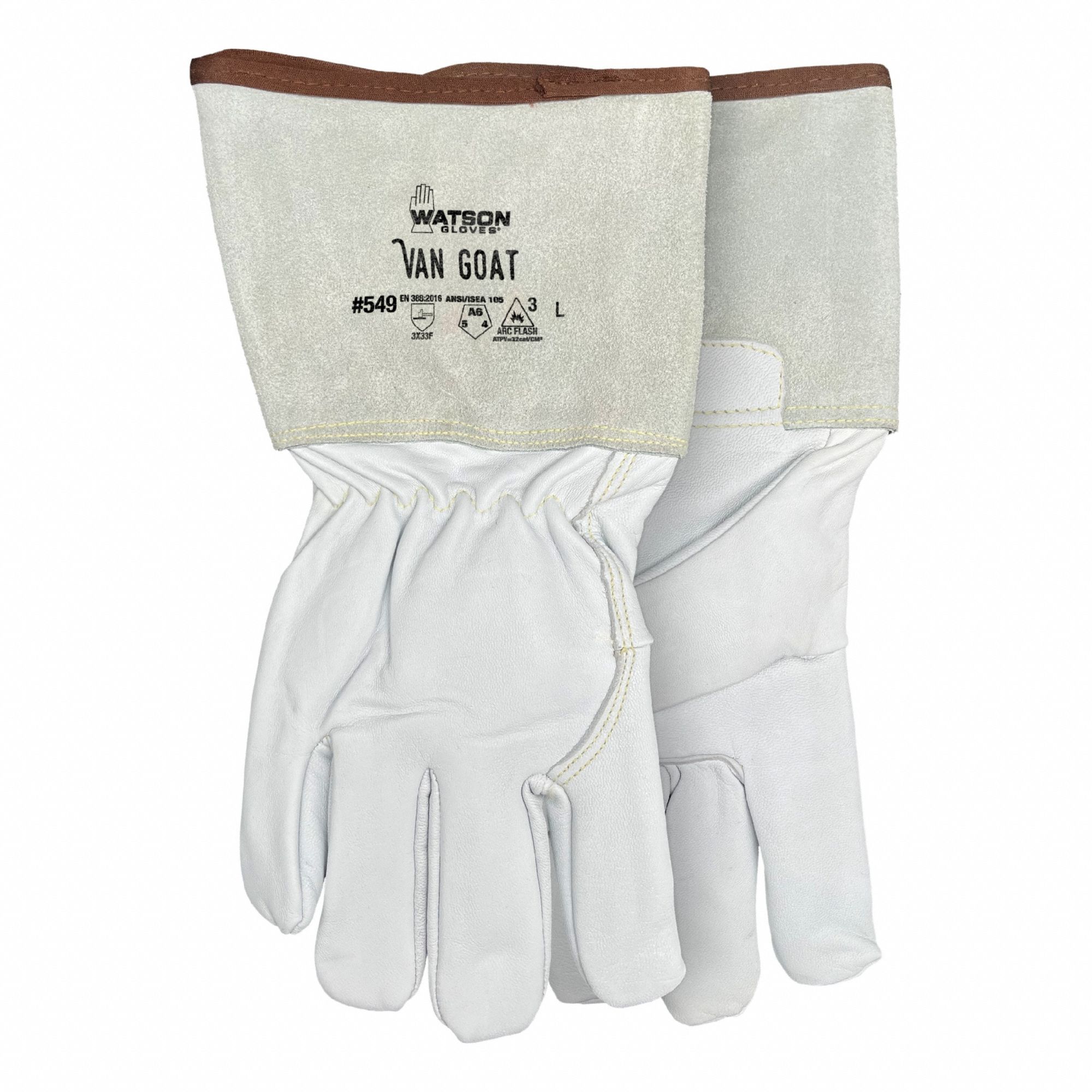 Leather Gloves: 2XL ( 13 ), Drivers Glove, Full Leather Leather Coverage, White, 1 PR