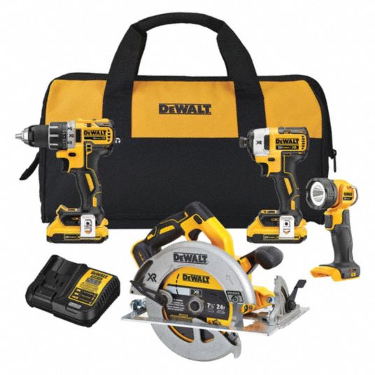 DEWALT 20 V Volt 4 Tools Cordless Combination Kit 54DC96