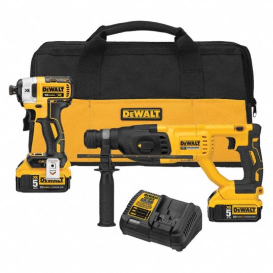 DEWALT, 20 V Volt, 2 Tools, Cordless Combination Kit - 54DD02|DCK233P2 ...