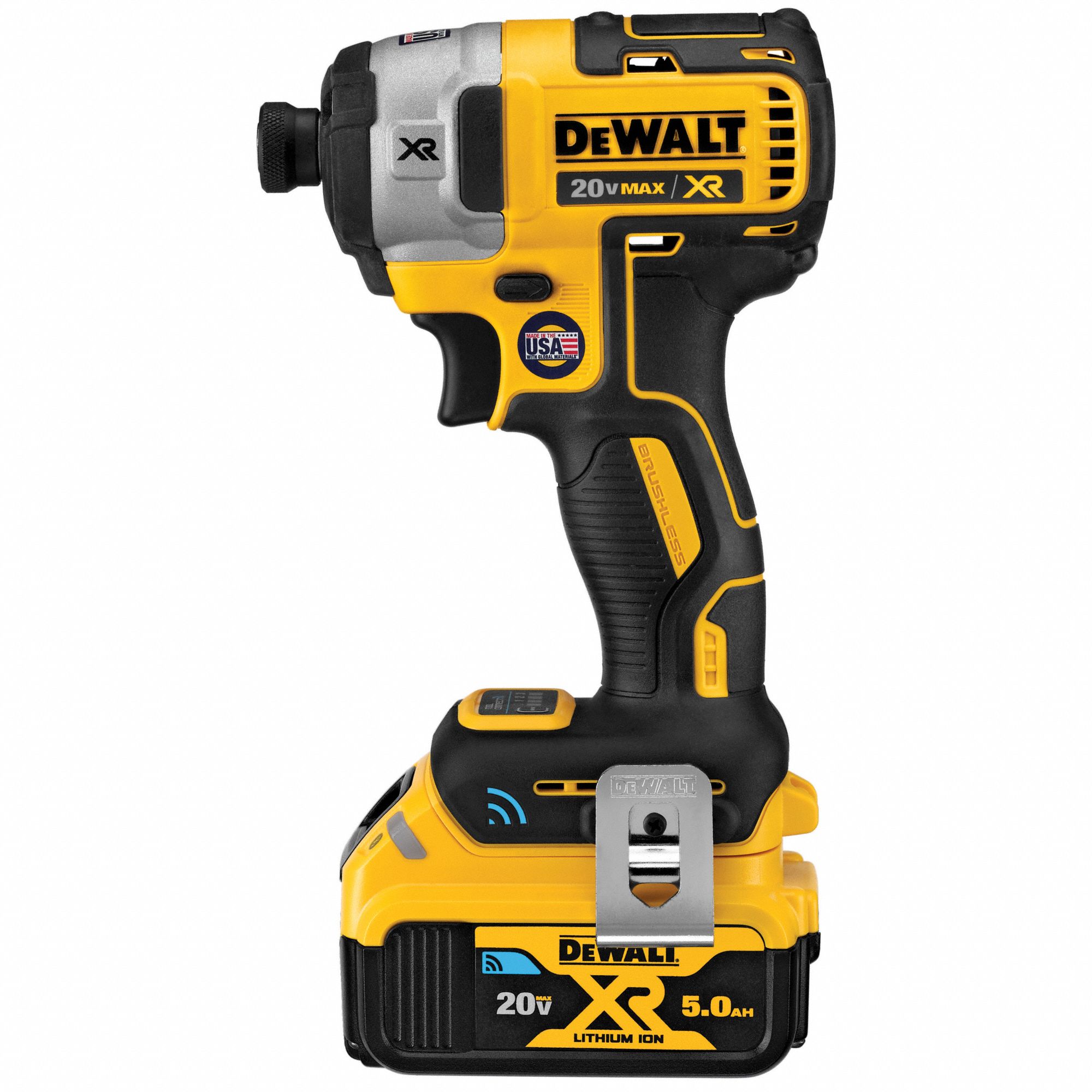 DEWALT Cordless, Impact Driver, 1/4 in Hex, 20V DC, 1,825 inlb Max. Torque 54DD16DCF888P2BT