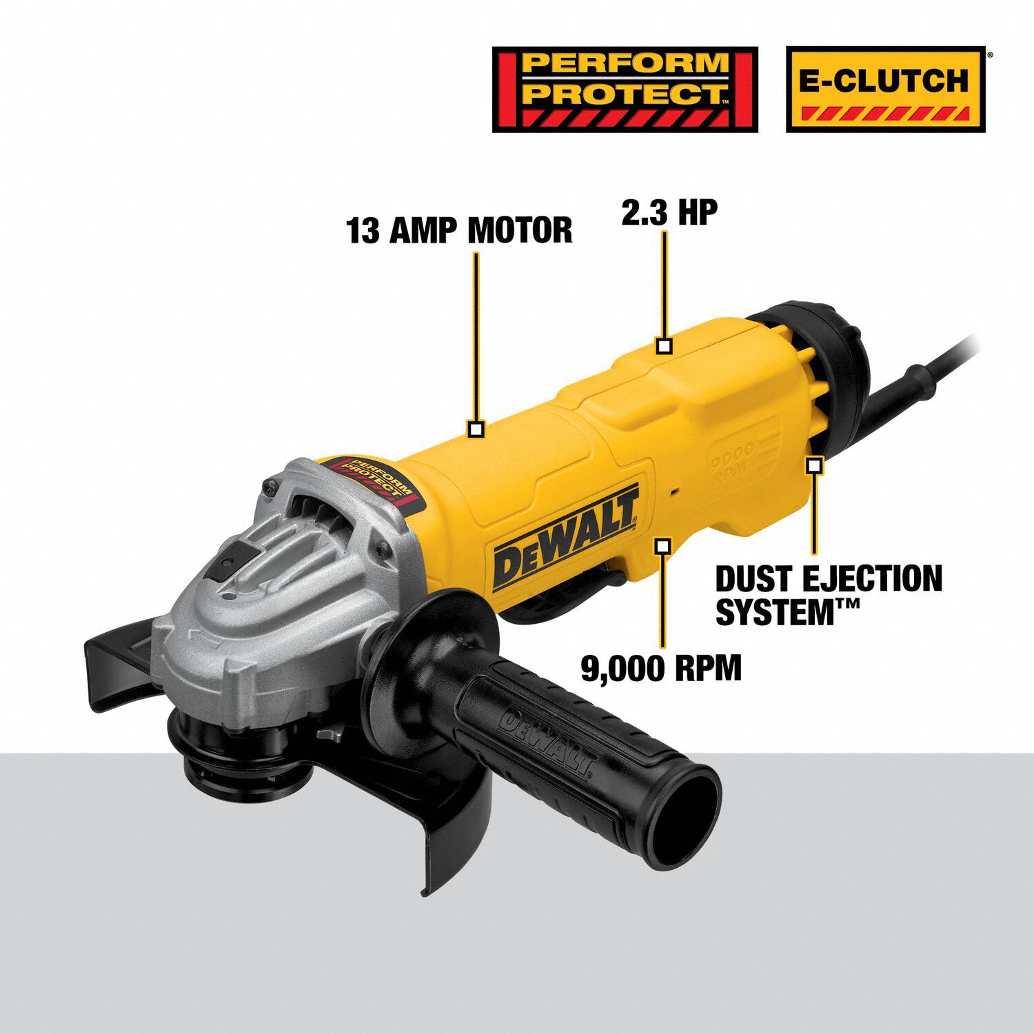 DEWALT Angle Grinder 13 A, 9,000 RPM Max. Speed, Paddle, 6 in Wheel