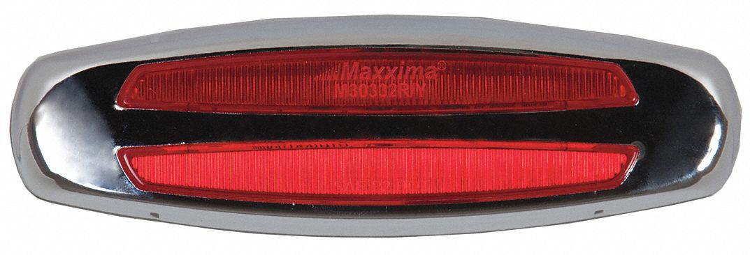 Clearance Marker Light: Clearance Light, LED, Oval, Surface Mount, Red, Hole, IP67