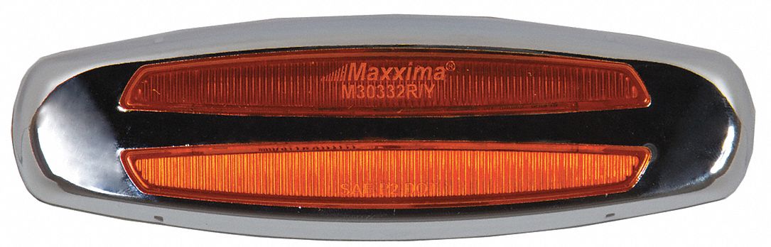 Clearance Marker Light: Clearance Light, LED, Oval, Surface Mount, Amber, Hole, IP67
