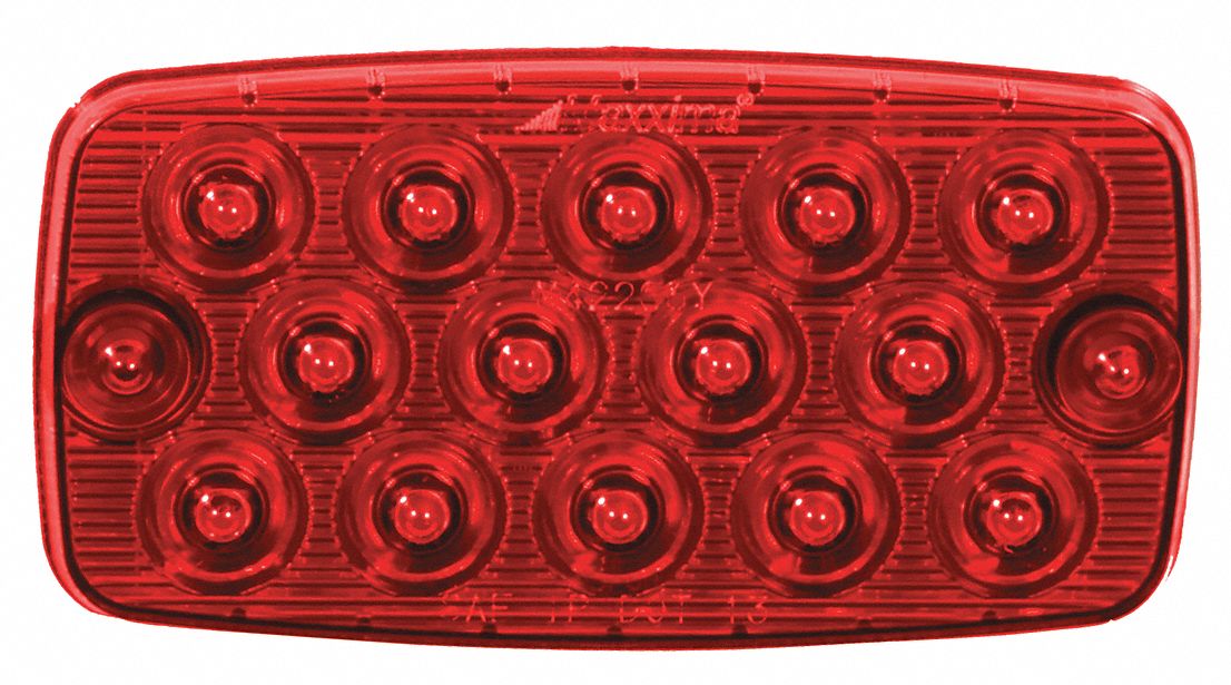 MARKER LIGHT, LED, STOP LIGHT, RED, RECTANGULAR, 2½ IN OVERALL H, 4⅝ IN OVERALL W