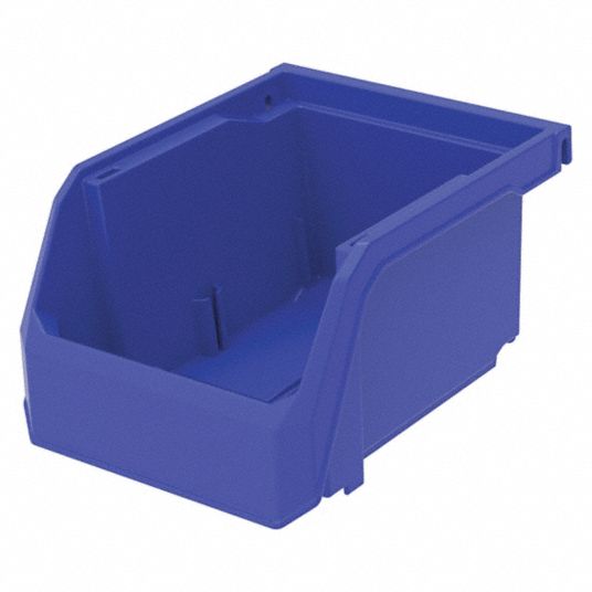 4 1/8 in x 5 3/8 in x 3 in, Blue, Hang and Stack Bin - 54DE46 ...