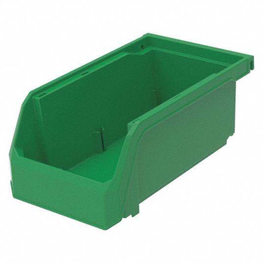 4 1/8 in x 7 3/8 in x 3 in, Green, Hang and Stack Bin - 54DE53 ...
