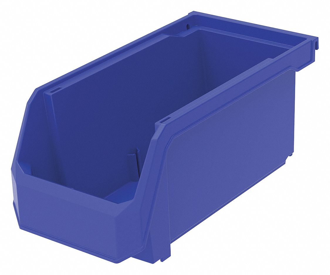 5 1/2 in x 10 7/8 in x 5 in, Blue, Hang and Stack Bin
