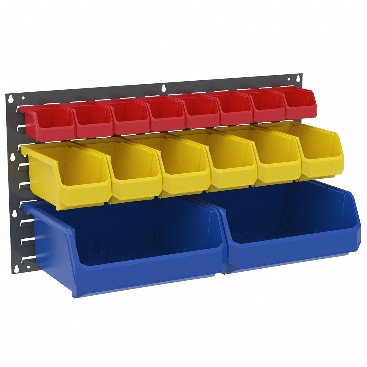 GRAINGER APPROVED Hang and Stack Bin, Blue, 14 3/4 in Outside Length