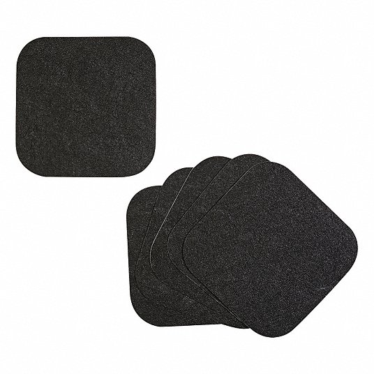 Drip Pad: Black, 9 in Mat Wd, 9 in Mat Lg, 1/8 in Mat Thick, Decorative Needlepunch V, 6 PK