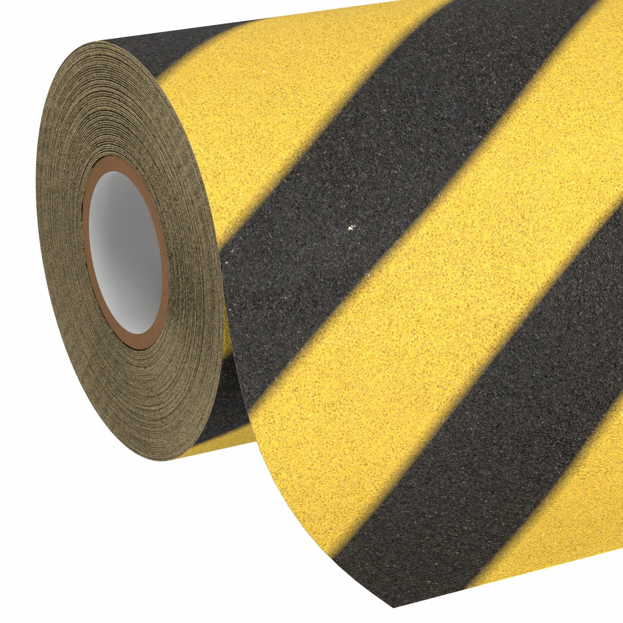Anti-Slip Tape: Coarse, 60 Grit Size, Striped, Black/Yellow, 12 in x 60 ft, 36 mil Tape Thick, 3M™