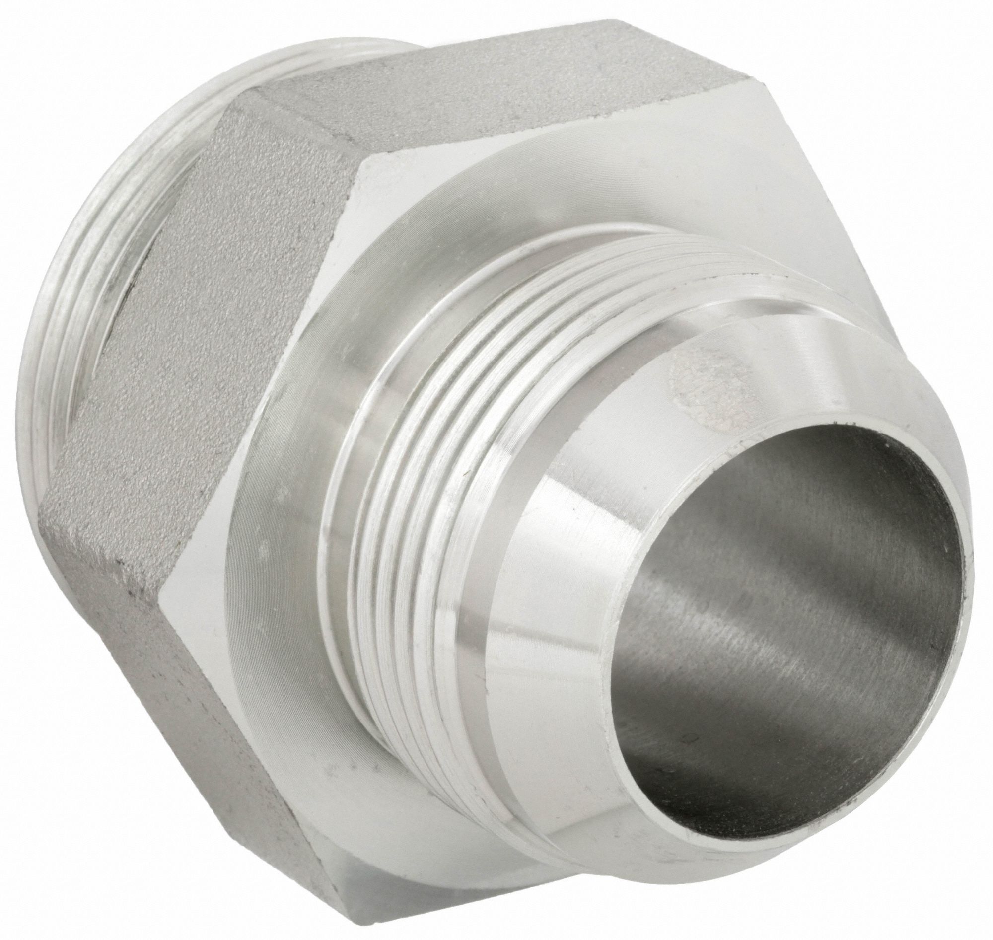 Hydraulic Hose Adapter: 1 1/2 in x 1 1/4 in Fitting Size, Male x Male, ORB x JIC, Rigid, Straight