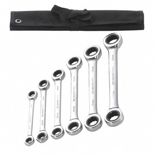 WESTWARD, Alloy Steel, Chrome, Box End Wrench Set 54DG3554DG35 Grainger