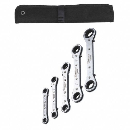 WESTWARD, Alloy Steel, Chrome, Box End Wrench Set 54DG3854DG38 Grainger