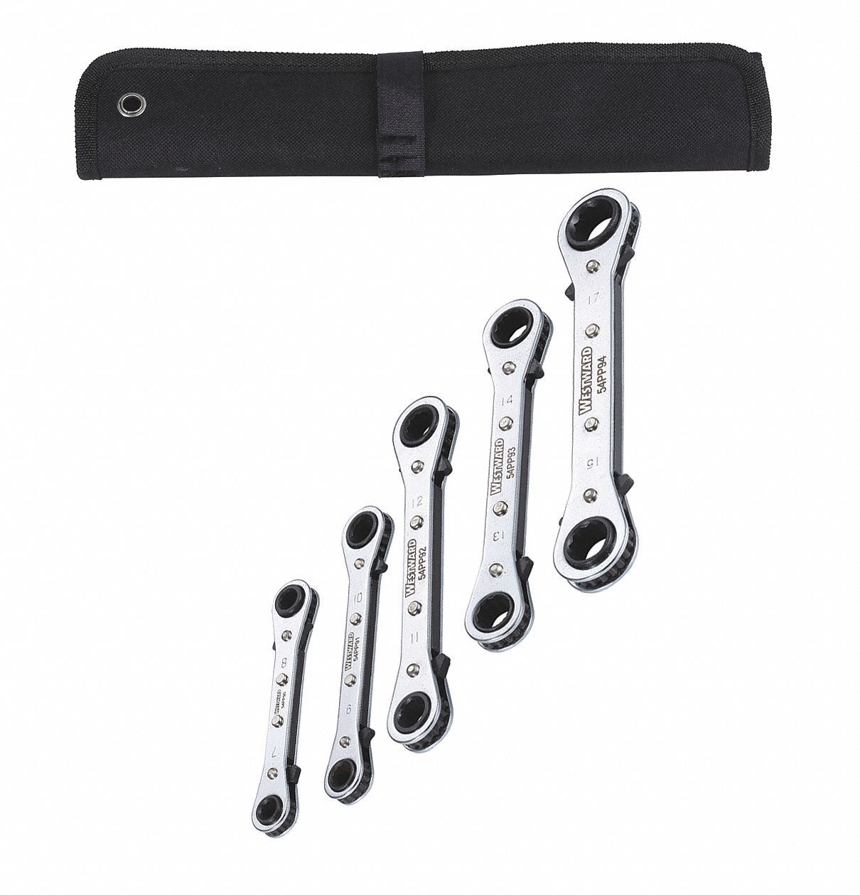 WESTWARD, Alloy Steel, Chrome, Box End Wrench Set 54DG3954DG39 Grainger