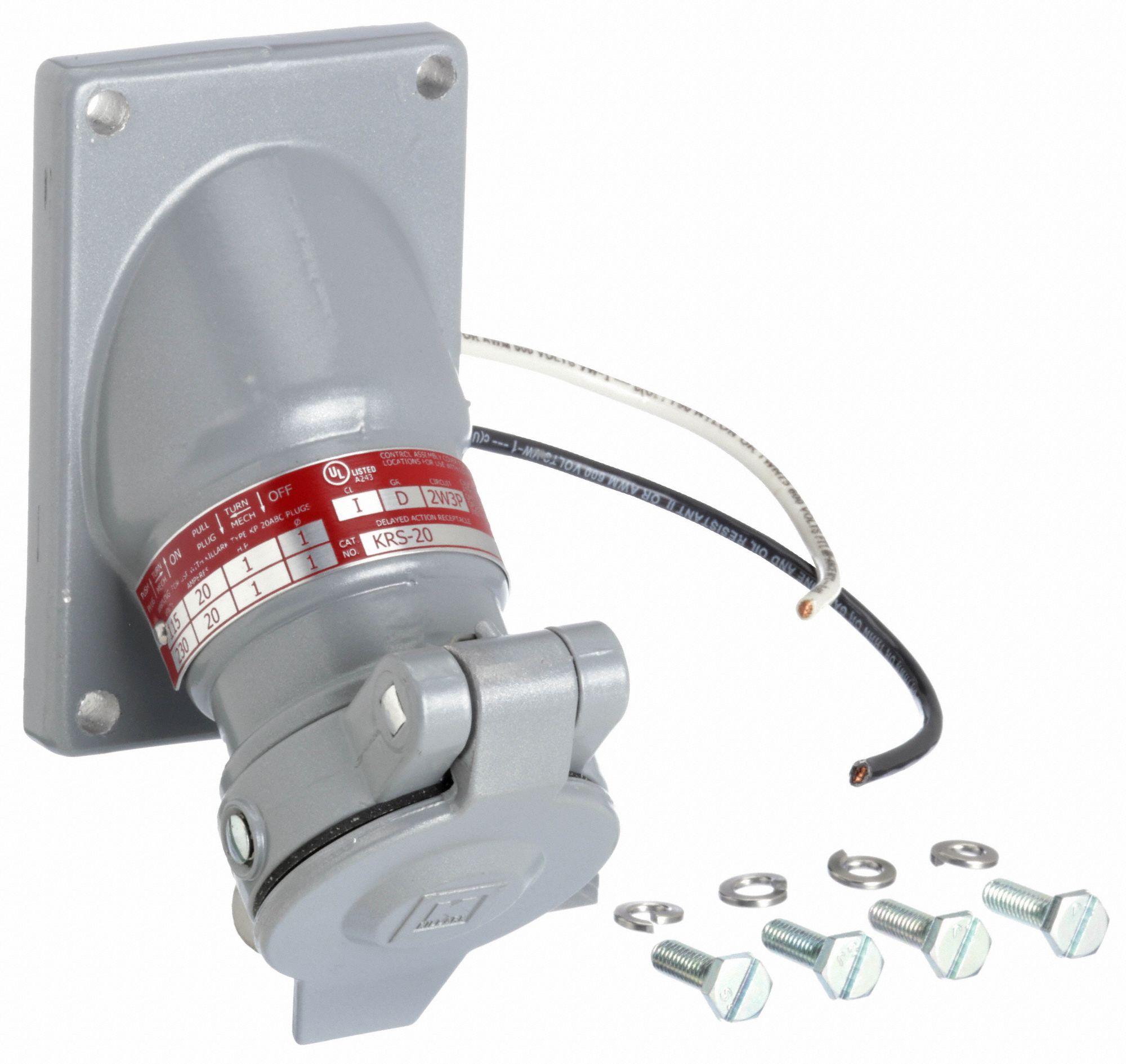 HUBBELL KILLARK Pin and Sleeve Receptacle 20 A Amps, 2 Poles, 3 Wires