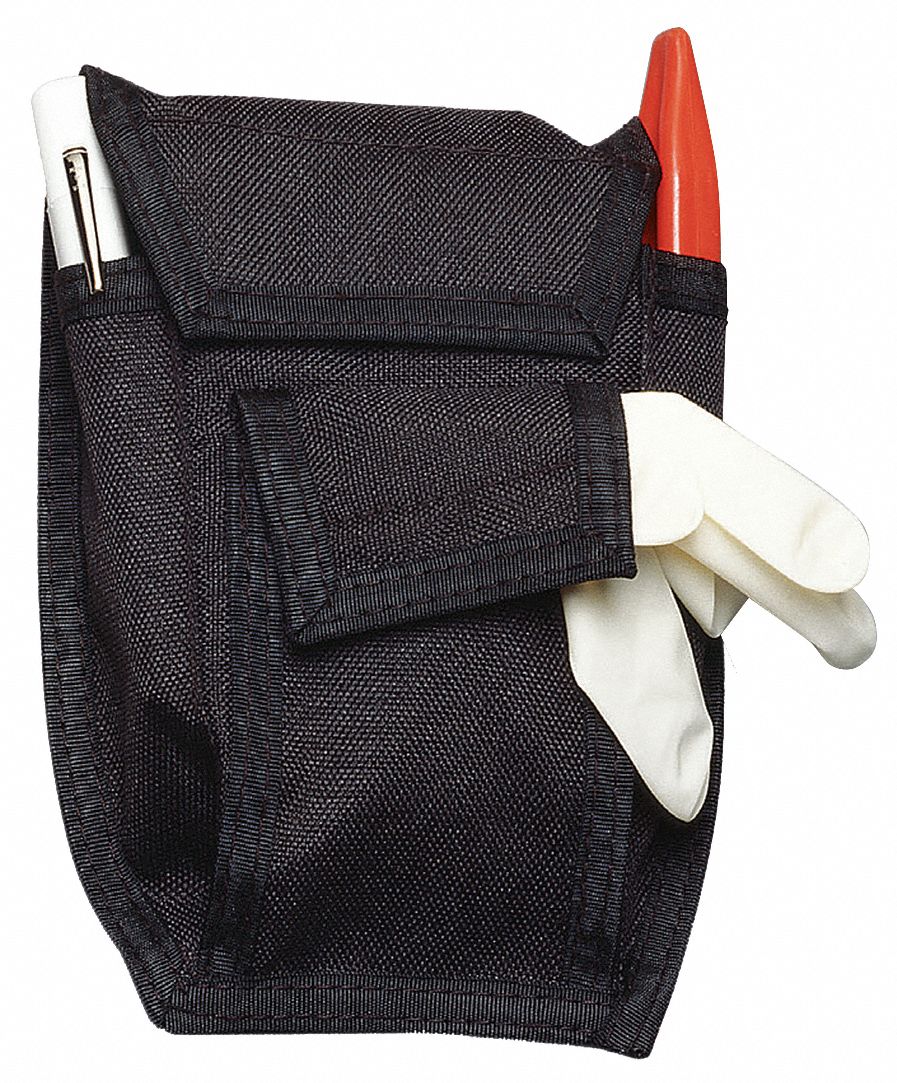 Airway Response Holster: 6 1/4 in L x 5 in W x 2 in H, Cordura Nylon, Black, 0-10 in/21-30 in