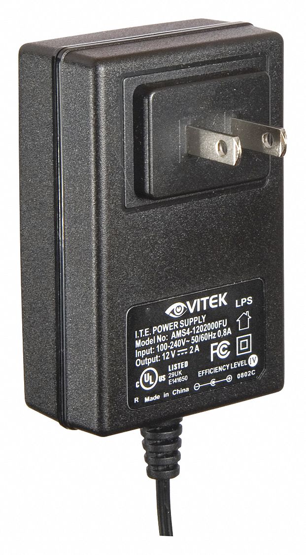 VITEK Power Supply, Output 12VDC, VA Rating 24 54DL53VT12VDC2000S Grainger