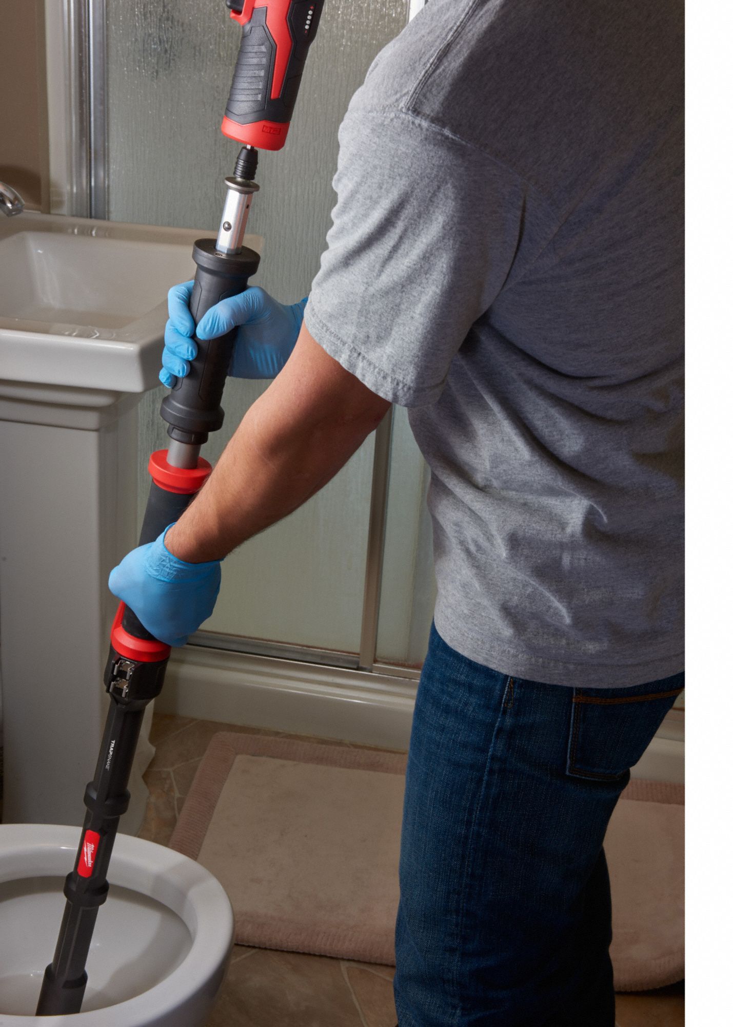 MILWAUKEE Urinal Auger, 3/8" Cable Size, 12V 54DM17257420 Grainger