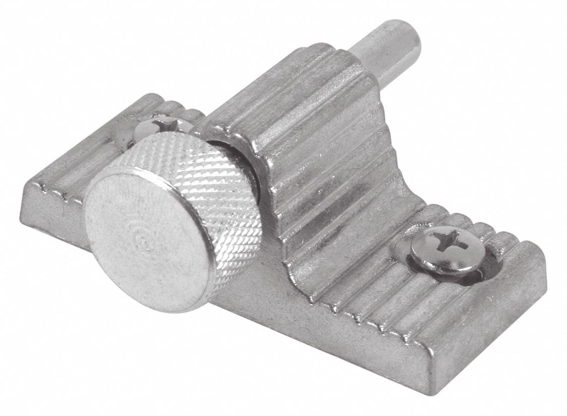 Sliding Door Lock: 2 in Lg, 2 in Wd, 1 in Ht