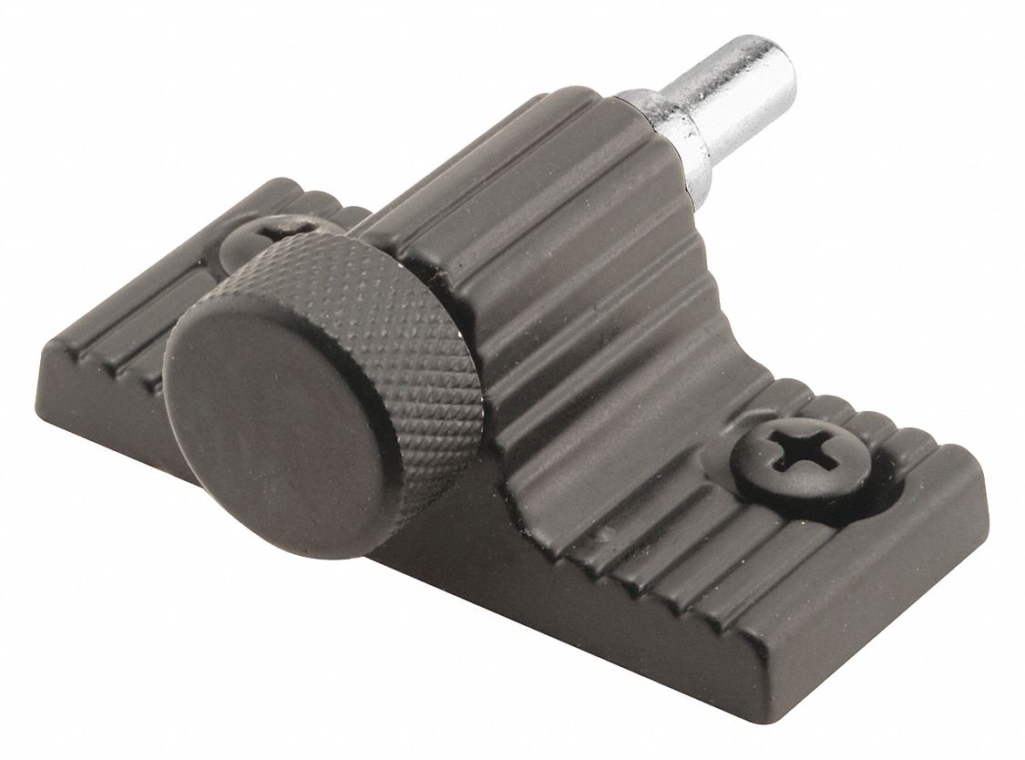 Sliding Door Lock: 2 in Lg, 2 in Wd, 1 in Ht