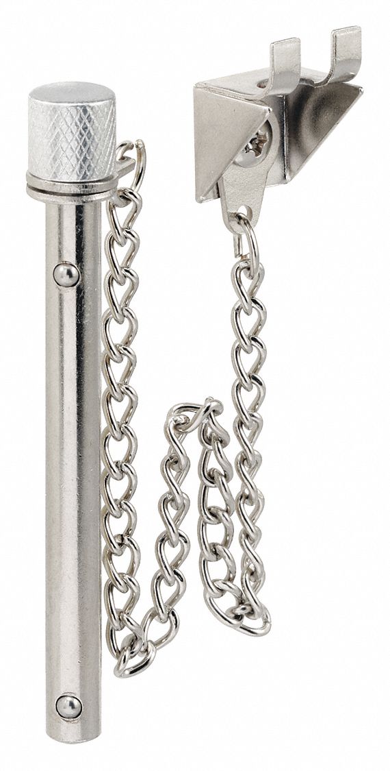 Sliding Door Lock: 3 in Lg, 3/8 in Wd, 3/8 in Ht