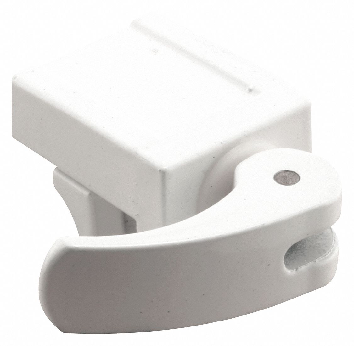 Window Lock: Clamp Lock, Handle Included, Non-Handed, 1 3/16 in Overall Lg, Sash, White