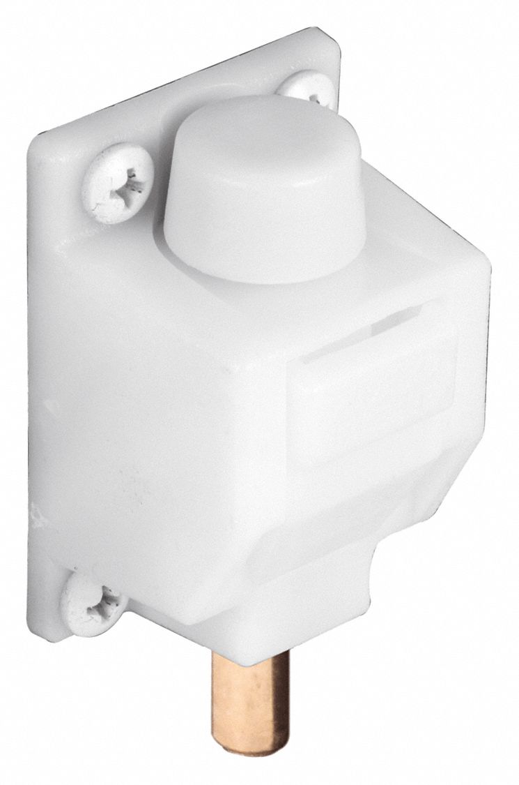 Sliding Door Lock: 1 in Lg, 1 in Wd, 1 3/4 in Ht